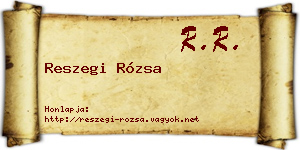 Reszegi Rózsa névjegykártya